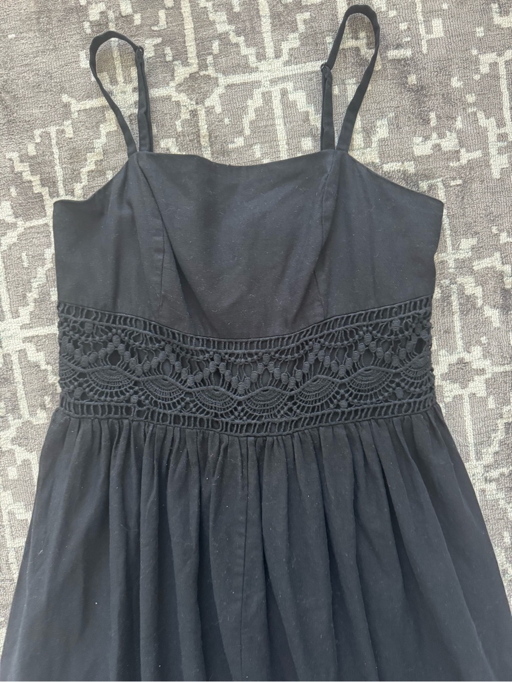 INC International Concepts Black Midi Dress with Crocheted Waist - Picture 8 of 16